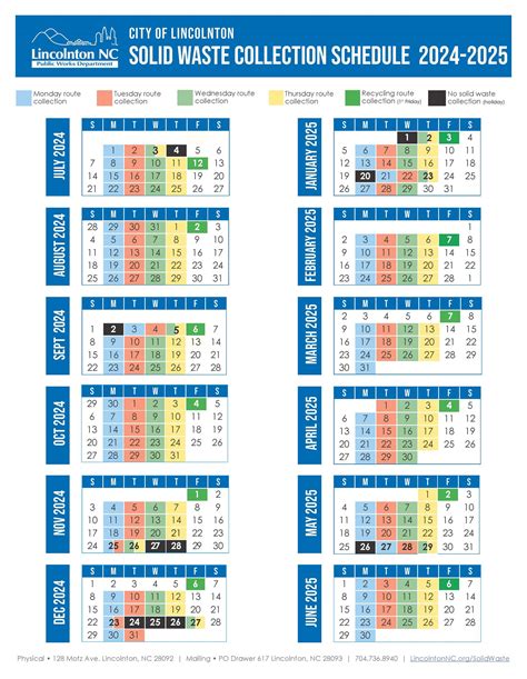 PSA SOLID WASTE SCHEDULE .